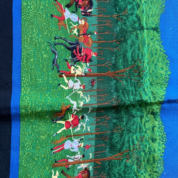 Liberty of London Hunting Scene Silk Scarf - Picture 2 of 4